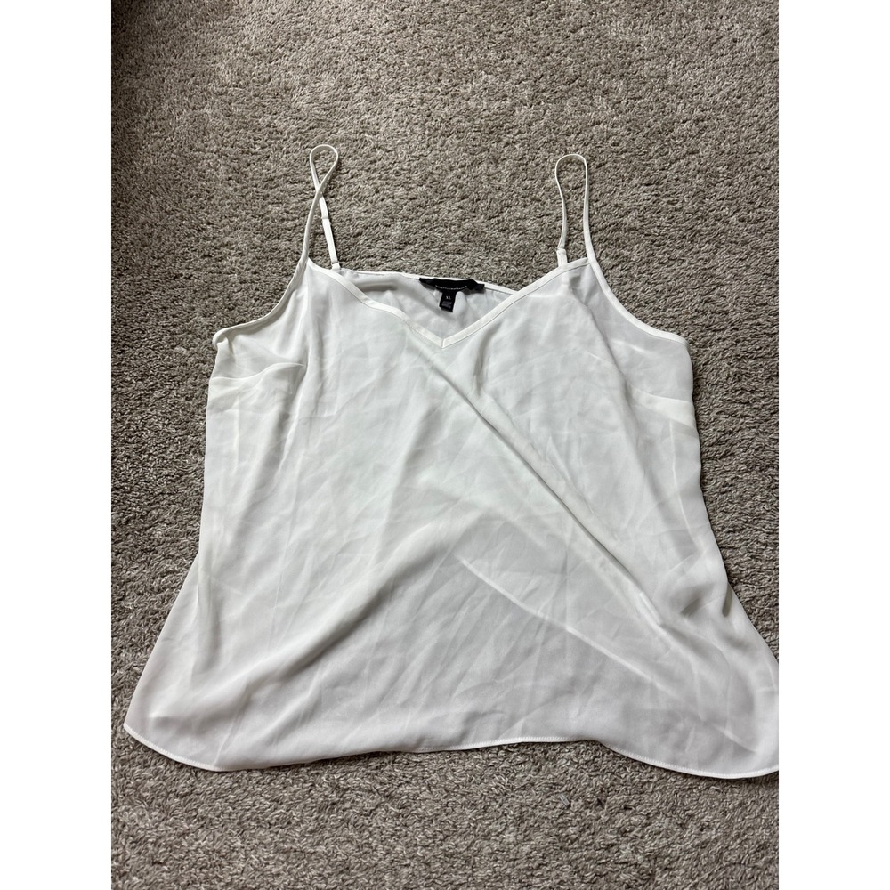 White House Black Market White V-Neck Camisole Adjustable Straps XL 570386993